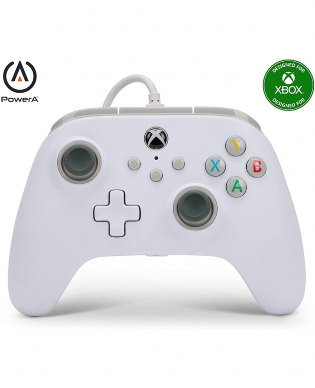 Comando PowerA Com Fios Branco Xbox One | Series X | PC