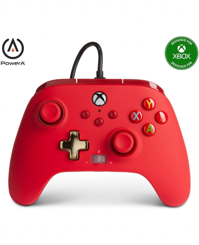 Comando PowerA Com Fios Vermelho Xbox One | Series X | PC