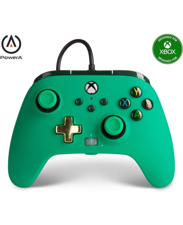 Comando PowerA Com Fios Verde Inline Xbox One | Series X | PC